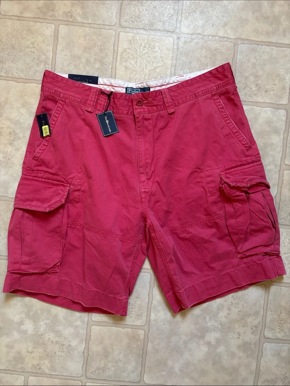 NWT Polo Ralph Lauren Pinkish Red The Gellar Fatigue Cargo Shorts Men’s Size 38